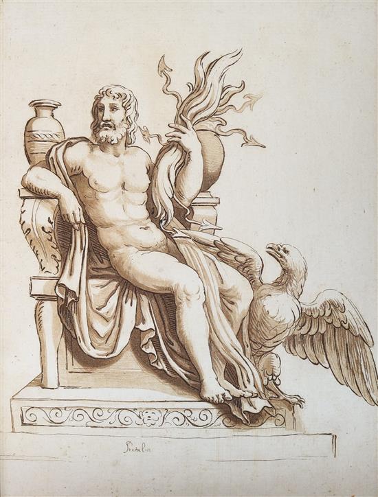 Johann Gottlieb Theophilus Amadeus Prestel (1739-1808), engraving, Dessin de Jules Romain, 25 x 18cm, unframed